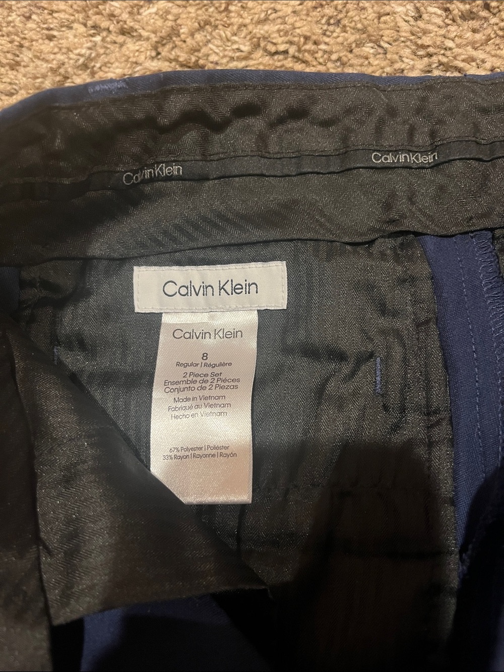 Calvin Klein Boys Navy Blue Full Suit - Picture 9 of 16
